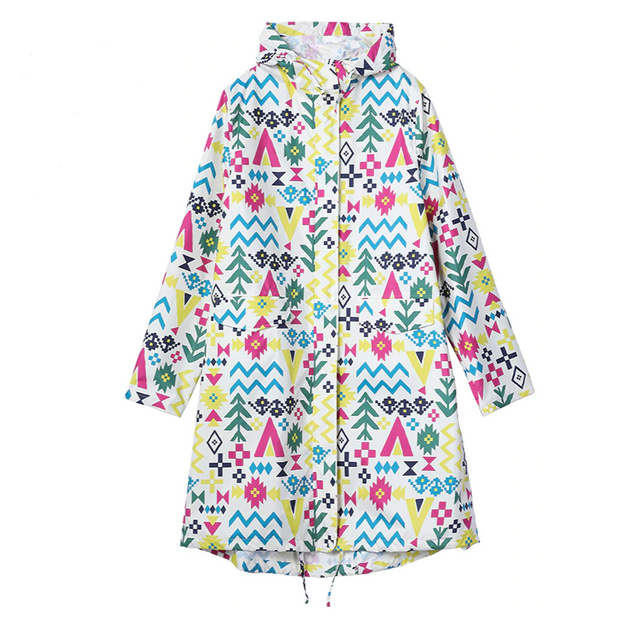 Damen-Regenjacke mit geometrischen Mustern-Bombardina.de