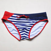 Herren-Badehose, gestreifter Slip-Bombardina.de