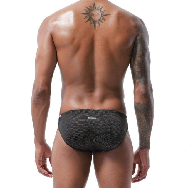 Herren-Badehose, Slip mit weißem String-Bombardina.de