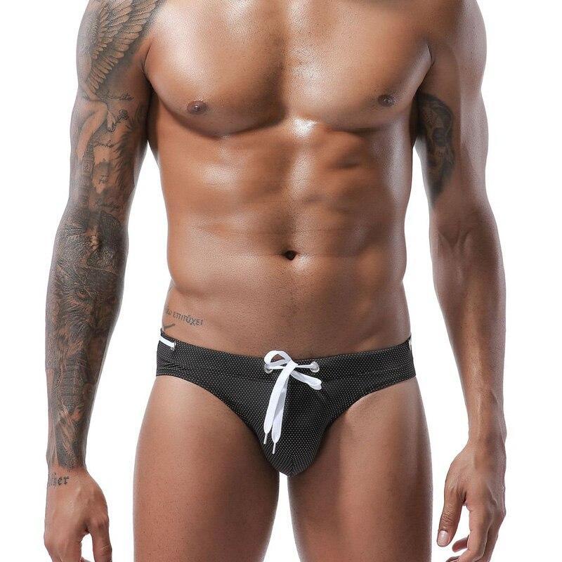 Herren-Badehose, Slip mit weißem String-Bombardina.de