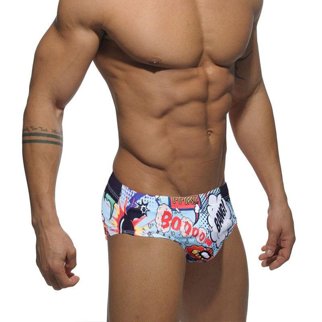 Badehose für Herren mit Comic-Muster-Bombardina.de