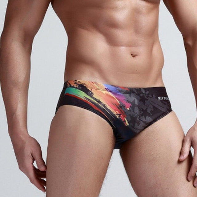 Herren-Badehose, Slips mit Aufdruck-Bombardina.de