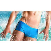 Herren-Badehose, Slips mit Streifen an den Seiten-Bombardina.de