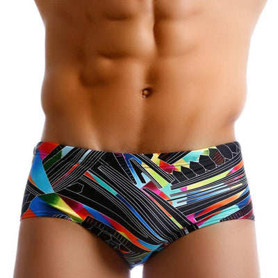 Herren-Badehose, Slip mit geometrischem Muster-Bombardina.de