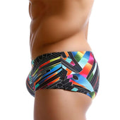 Herren-Badehose, Slip mit geometrischem Muster-Bombardina.de