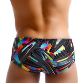 Herren-Badehose, Slip mit geometrischem Muster-Bombardina.de