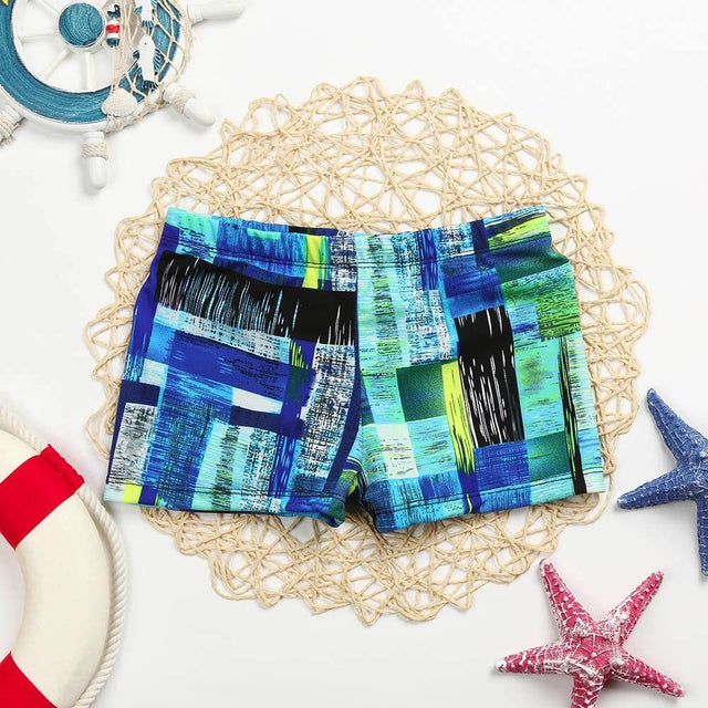 Badehose für einen Jungen in bunt kariert-Bombardina.de