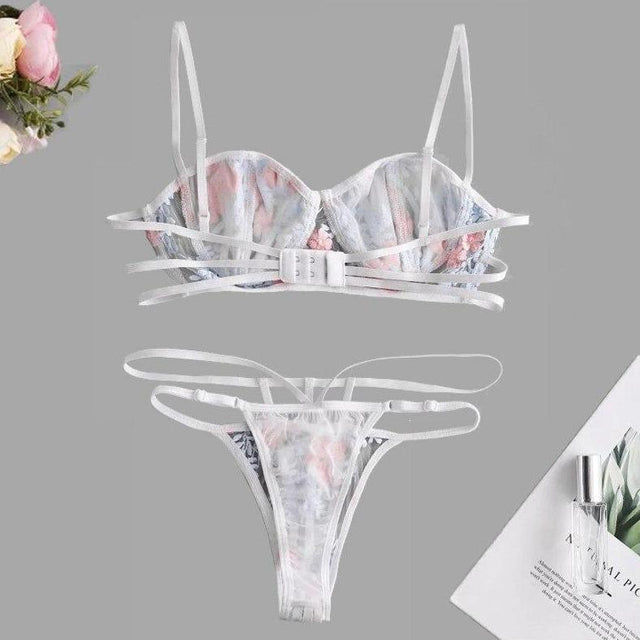 Set aus Spitzenunterwäsche mit Blumen-Bombardina.de