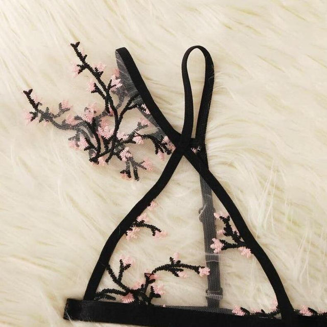 Set aus Spitzenunterwäsche mit Blumen-Bombardina.de