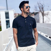 Herren-Poloshirt mit Stehkragen-Bombardina.de