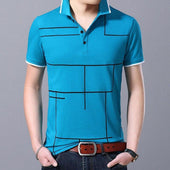 Herren-Poloshirt mit geometrischen Mustern-Bombardina.de