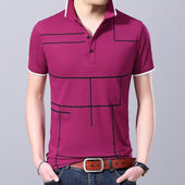 Herren-Poloshirt mit geometrischen Mustern-Bombardina.de