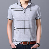 Herren-Poloshirt mit geometrischen Mustern-Bombardina.de