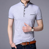 Herren-Poloshirt mit Kontrastbesatz-Bombardina.de