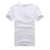 Einfarbiges Herren-T-Shirt mit V-Ausschnitt-Bombardina.de
