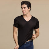 Herren-T-Shirt mit V-Ausschnitt und tailliertem Schnitt-Bombardina.de