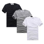 Einfarbiges Herren-T-Shirt mit V-Ausschnitt-Bombardina.de
