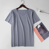 Einfarbiges Herren-T-Shirt mit V-Ausschnitt-Bombardina.de
