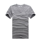 Einfarbiges Herren-T-Shirt mit V-Ausschnitt-Bombardina.de