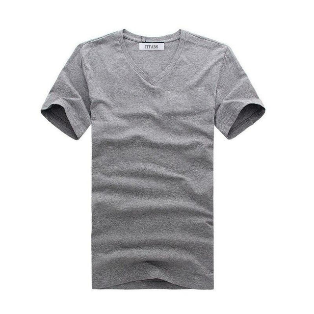 Einfarbiges Herren-T-Shirt mit V-Ausschnitt-Bombardina.de