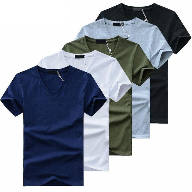 Herren-T-Shirt mit V-Ausschnitt im Set-Bombardina.de