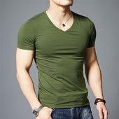 Herren-T-Shirt mit V-Ausschnitt und tailliertem Schnitt-Bombardina.de