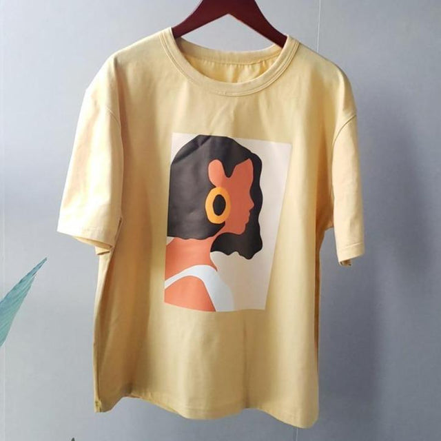 Damen-T-Shirt mit minimalistischem Aufdruck-Bombardina.de