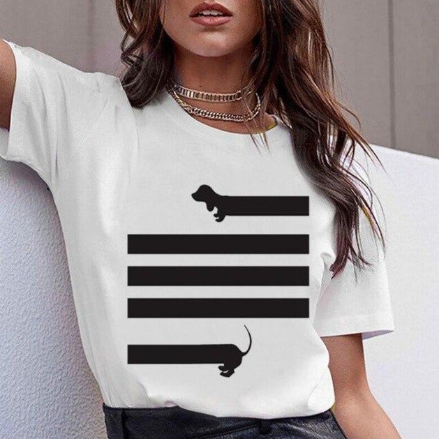 Damen-T-Shirt mit Dackelmotiv-Bombardina.de