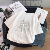 Damen-T-Shirt mit minimalistischem Aufdruck-Bombardina.de