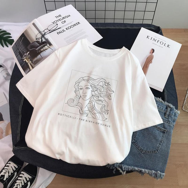 Damen-T-Shirt mit minimalistischem Aufdruck-Bombardina.de
