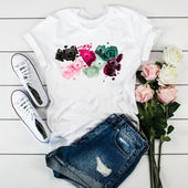 Damen-T-Shirt mit buntem Aufdruck-Bombardina.de