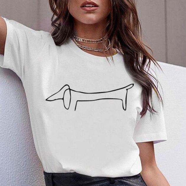 Damen-T-Shirt mit Dackelmotiv-Bombardina.de