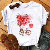Damen-T-Shirt mit Blumendruck-Bombardina.de
