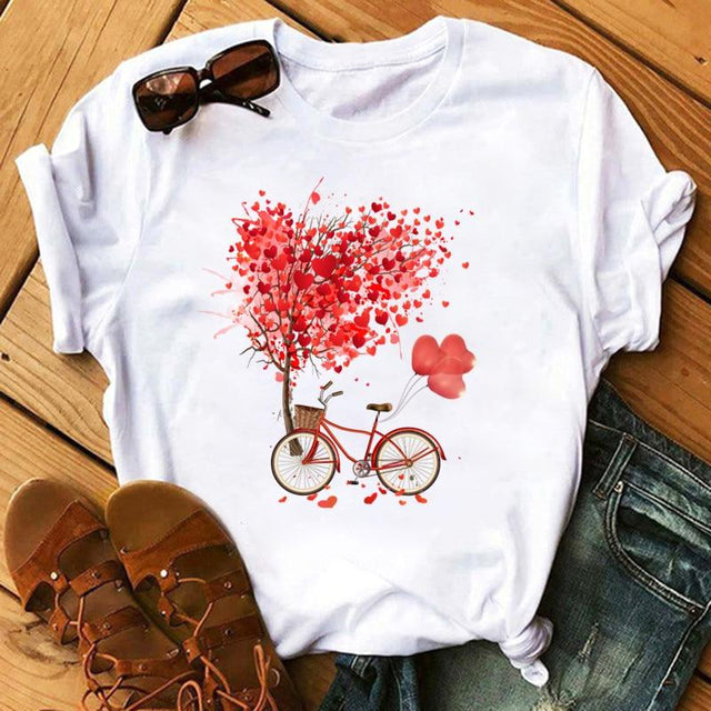 Damen-T-Shirt mit Blumendruck-Bombardina.de