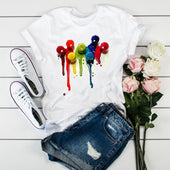 Damen-T-Shirt mit buntem Aufdruck-Bombardina.de