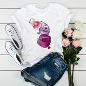 Damen-T-Shirt mit buntem Aufdruck-Bombardina.de