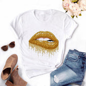 Damen-T-Shirt mit Mund-Bombardina.de-Motiv