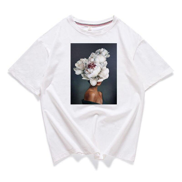 Damen-T-Shirt mit Blumendruck-Bombardina.de