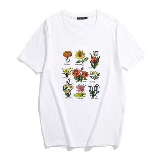 Damen-T-Shirt mit Blumendruck-Bombardina.de
