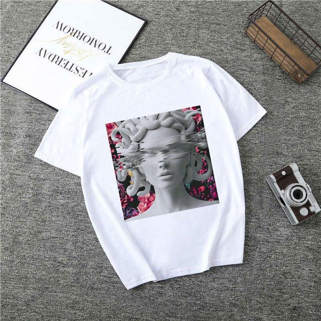 Damen-T-Shirt mit buntem Aufdruck-Bombardina.de