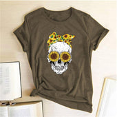 Damen-T-Shirt mit Totenkopfmotiv-Bombardina.de