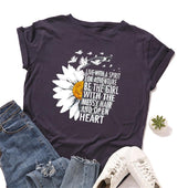 Damen-T-Shirt mit Blumendruck-Bombardina.de