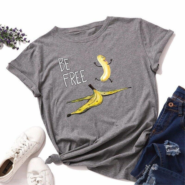 Damen-T-Shirt mit Banane-Bombardina.de-Motiv