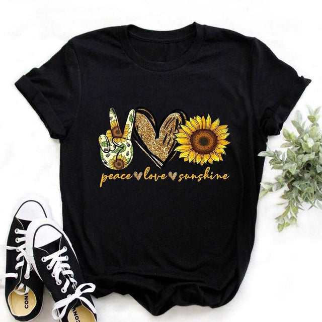 Damen-T-Shirt mit Blumendruck-Bombardina.de