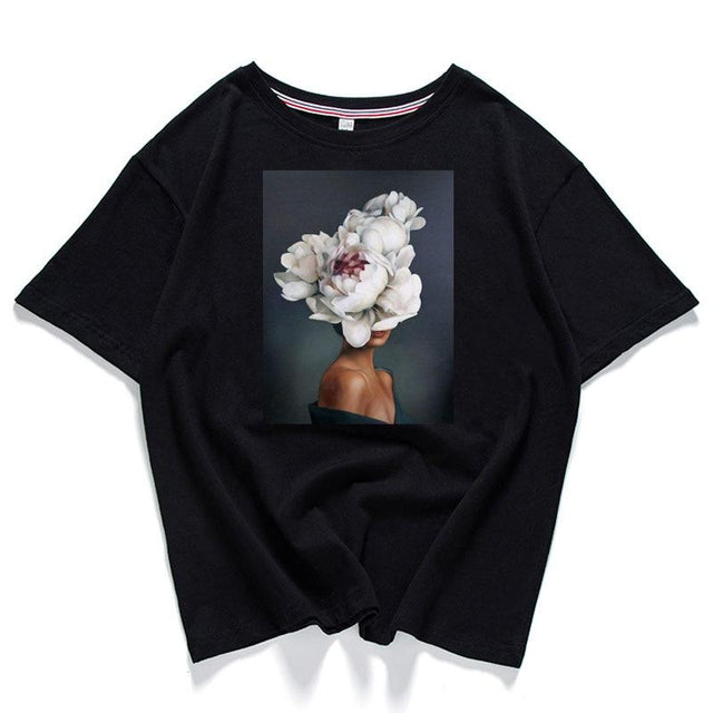 Damen-T-Shirt mit Blumendruck-Bombardina.de