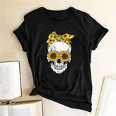 Damen-T-Shirt mit Totenkopfmotiv-Bombardina.de