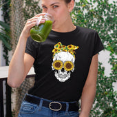 Damen-T-Shirt mit Totenkopfmotiv-Bombardina.de