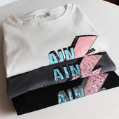 Damen-T-Shirt mit buntem Aufdruck-Bombardina.de