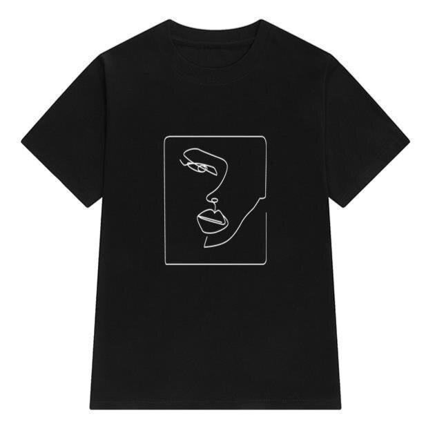 Damen-T-Shirt mit minimalistischem Aufdruck-Bombardina.de