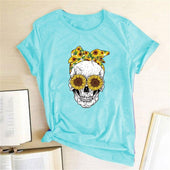 Damen-T-Shirt mit Totenkopfmotiv-Bombardina.de